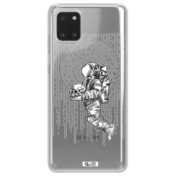 Astronaut Holding A Skull Samsung A81 Clear TPU Case