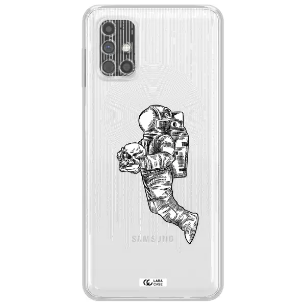 Astronaut Holding A Skull Samsung M31S Clear TPU Case