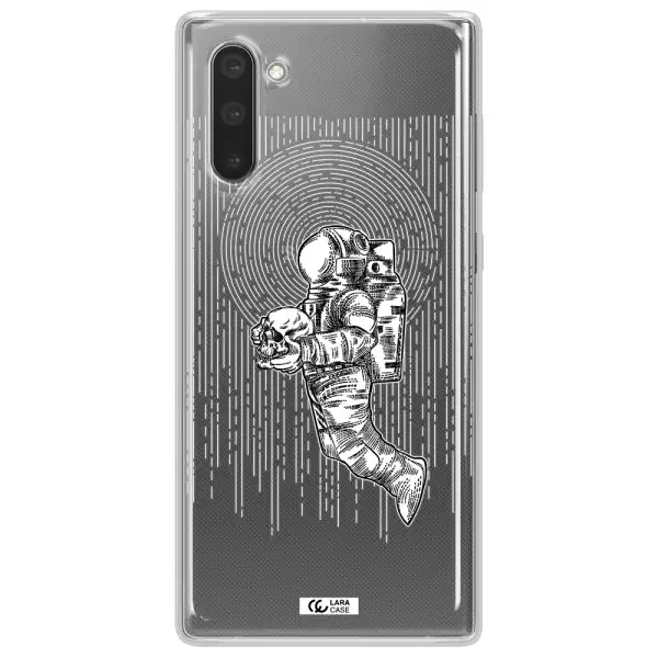 Astronaut Holding A Skull Samsung Note 10 Clear TPU Case