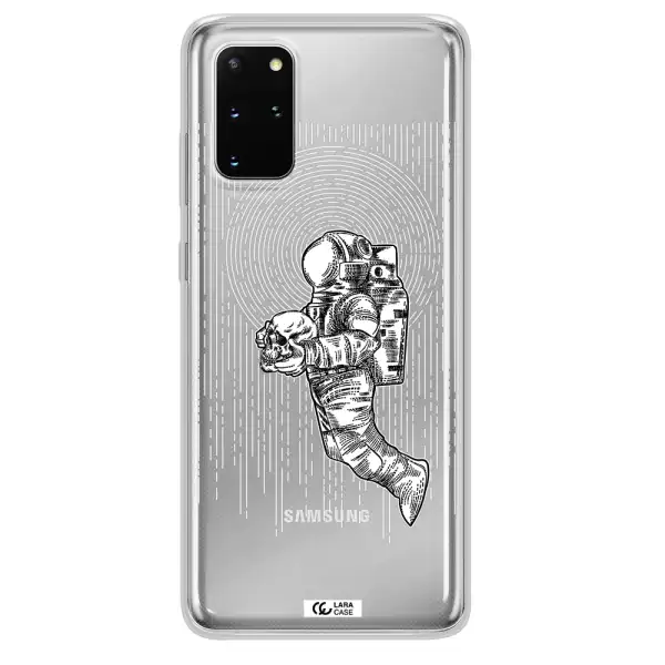 Astronaut Holding A Skull Samsung S 20 Plus Clear TPU Case