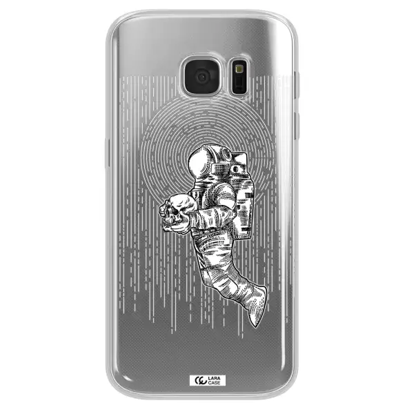 Astronaut Holding A Skull Samsung S 7 Clear TPU Case