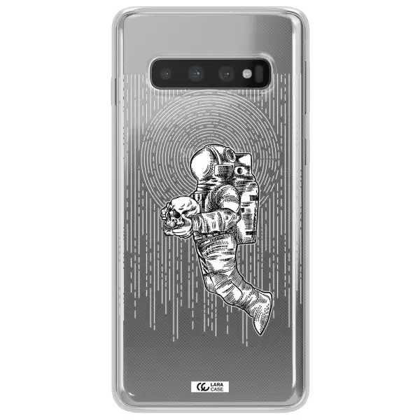 Astronaut Holding A Skull Samsung S10 Clear TPU Case