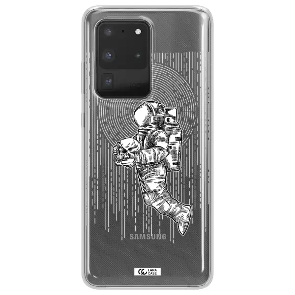 Astronaut Holding A Skull Samsung S20 Ultra Clear TPU Case
