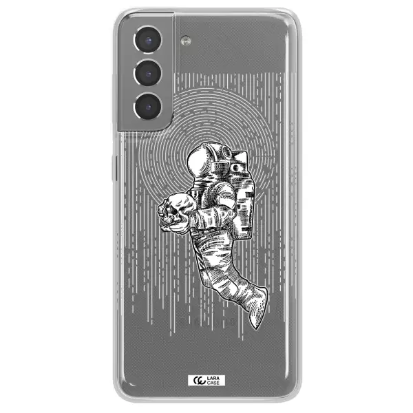 Astronaut Holding A Skull Samsung S21 Clear TPU Case