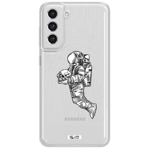 Astronaut Holding A Skull Samsung S21 Fe Clear Tpu Case