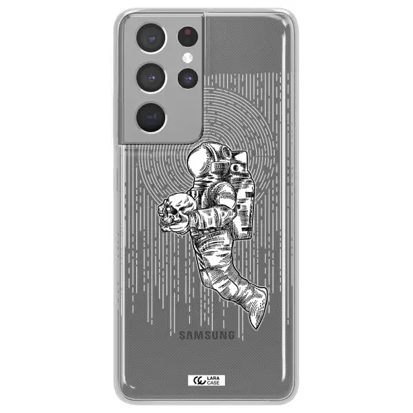 Astronaut Holding A Skull Samsung S21 Ultra Clear TPU Case