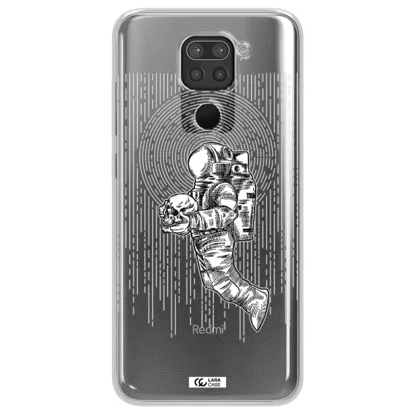 Astronaut Holding A Skull Xiaomi Redmi Note 9 Clear TPU Case