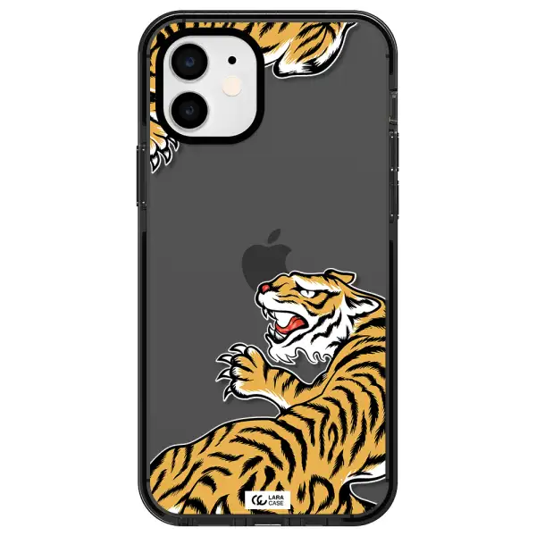 Chinese Tiger Apple iPhone 12 impact Smoke Black Case