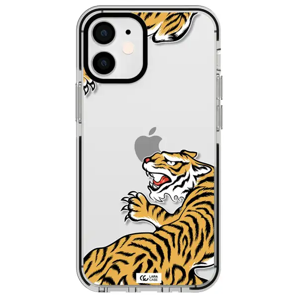 Chinese Tiger Apple iPhone 12 mini impact black border Case