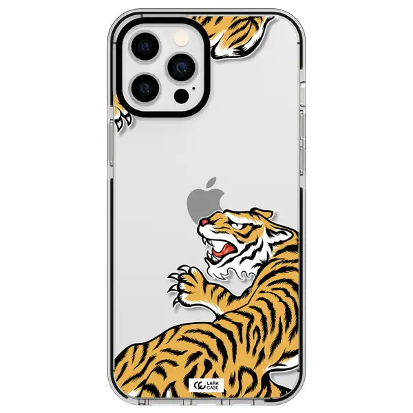 Chinese Tiger Apple iPhone 12 pro max impact black border Case