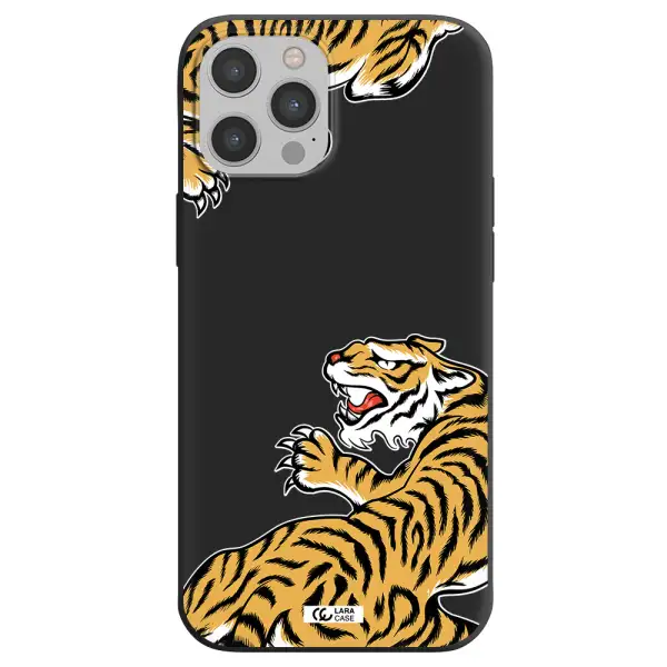Chinese Tiger Apple iPhone 12 pro max Silicone black Case