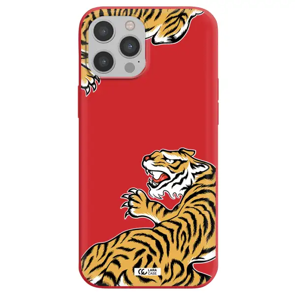 Chinese Tiger Apple iPhone 12 pro Silicone Imperial Red Case