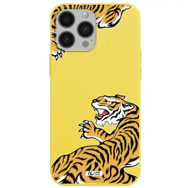 Chinese Tiger Apple iPhone 13 Pro Max Silicone canary yellow Case
