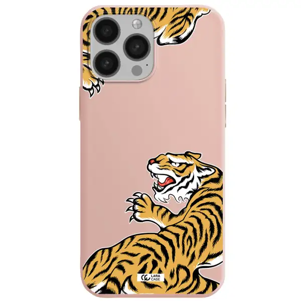 Chinese Tiger Apple iPhone 13 Pro Silicone pastel pink Case