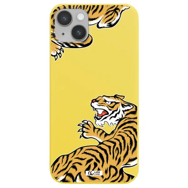 Chinese Tiger Apple iPhone 14 plus Silicone canary yellow Case