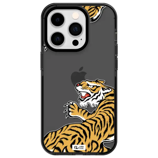 Chinese Tiger Apple iPhone 14 pro impact Smoke Black Case