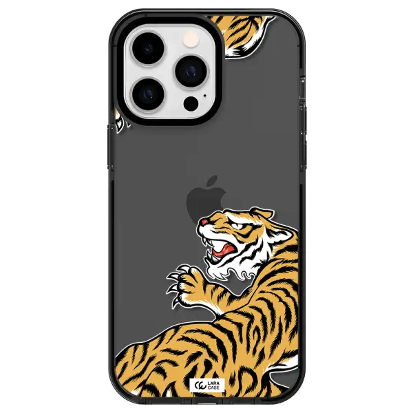 Chinese Tiger Apple iPhone 14 pro max impact Smoke Black Case