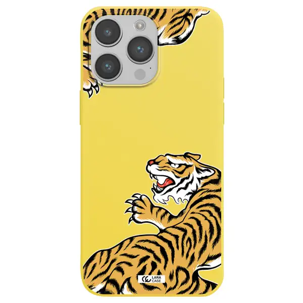 Chinese Tiger Apple iPhone 14 pro Silicone canary yellow Case