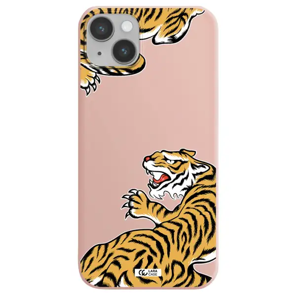 Chinese Tiger Apple iPhone 14 Silicone pastel pink Case