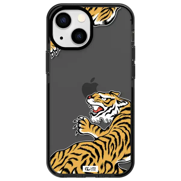 Chinese Tiger Apple iPhone 15 impact Smoke Black Case