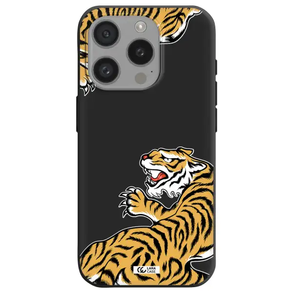Chinese Tiger Apple Iphone 15 Pro Silicone Black Case