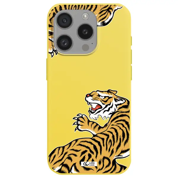 Chinese Tiger Apple Iphone 15 Pro Silicone Canary Yellow Case