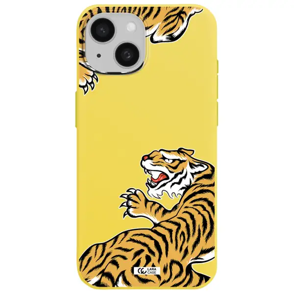 Chinese Tiger Apple iPhone 15 Silicone canary yellow Case