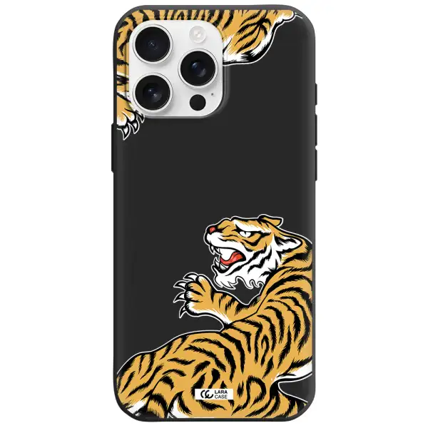 Chinese Tiger Apple Iphone 16 Pro Max Silicone Black Case