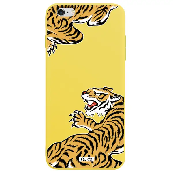 Chinese Tiger Apple iPhone 6 s plus Silicone canary yellow Case