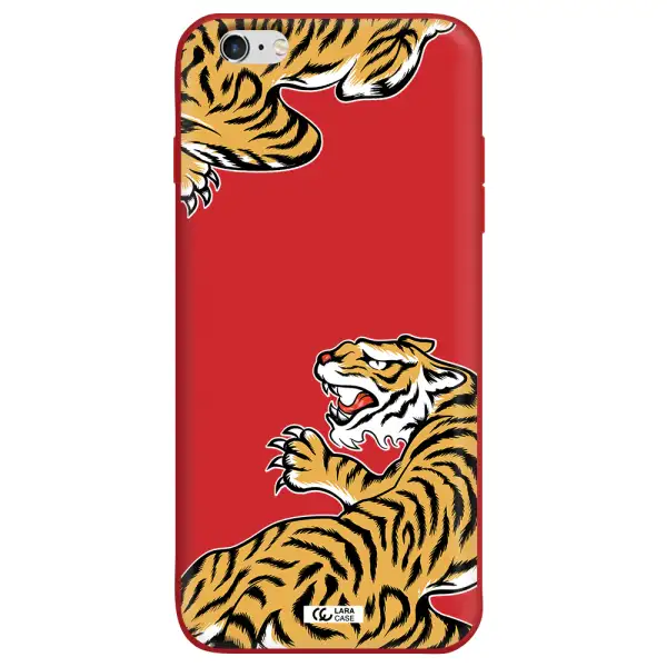 Chinese Tiger Apple iPhone 6 s plus Silicone Imperial Red Case