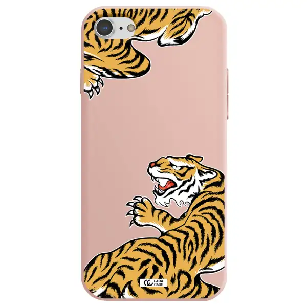 Chinese Tiger Apple iPhone 8 Silicone pastel pink Case
