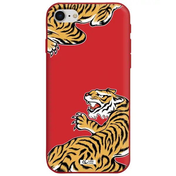 Chinese Tiger Apple iPhone se 2020 Silicone Imperial Red Case