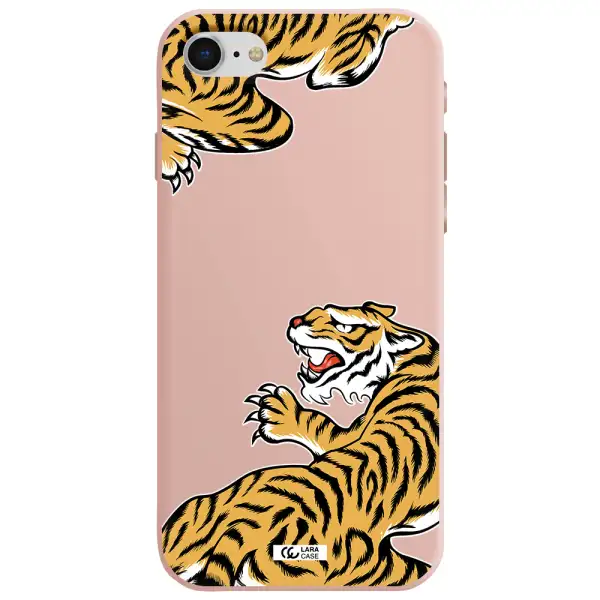 Chinese Tiger Apple iPhone se 2020 Silicone pastel pink Case