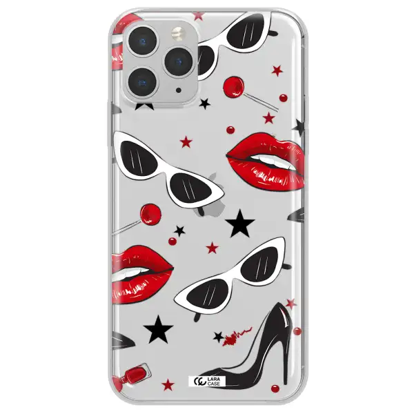 Red Lips Apple iPhone 11 pro max Clear TPU Case