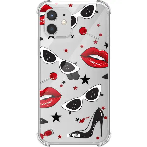 Red Lips Apple iPhone 12 mini Clear PC Case
