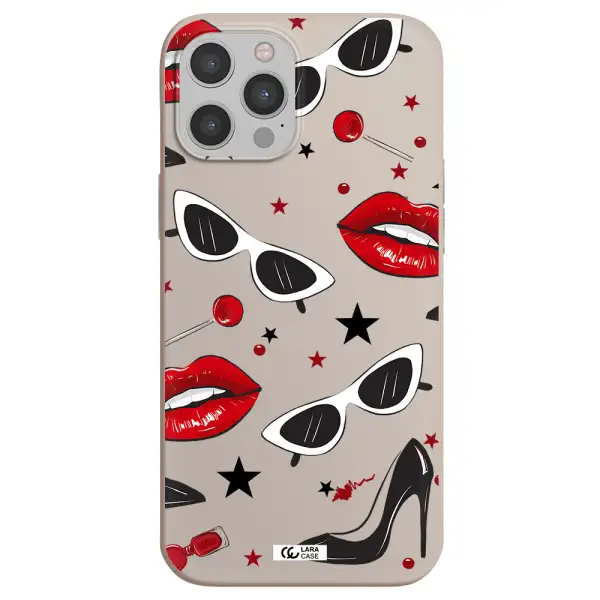 Red Lips Apple iPhone 12 pro max Silicone Stone Case