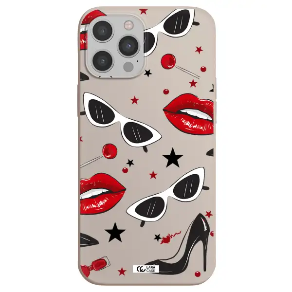 Red Lips Apple iPhone 12 pro Silicone Stone Case