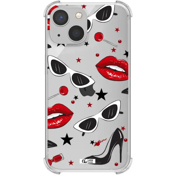 Red Lips Apple iPhone 13 Clear PC Case