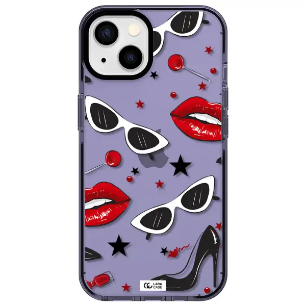 Red Lips Apple iPhone 13 impact Lilac Case