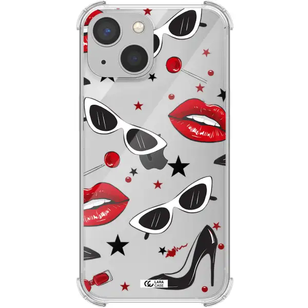 Red Lips Apple iPhone 13 mini Clear PC Case