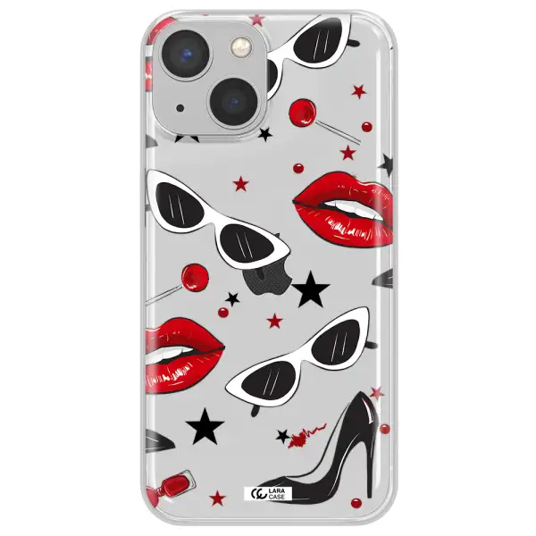 Red Lips Apple iPhone 13 mini Clear TPU Case
