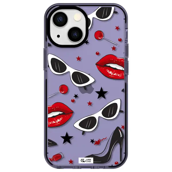 Red Lips Apple iPhone 13 mini impact Lilac Case