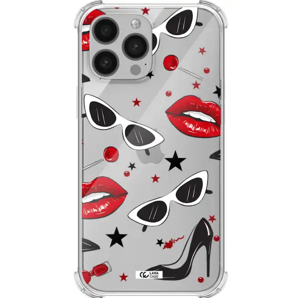 Red Lips Apple iPhone 13 Pro Max Clear PC Case