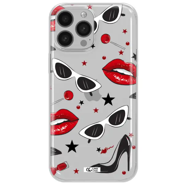 Red Lips Apple iPhone 13 Pro Max Clear TPU Case