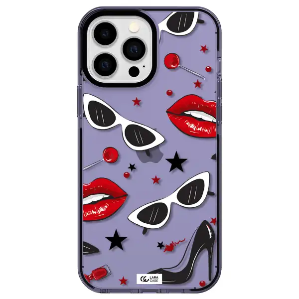 Red Lips Apple iPhone 13 Pro Max impact Lilac Case