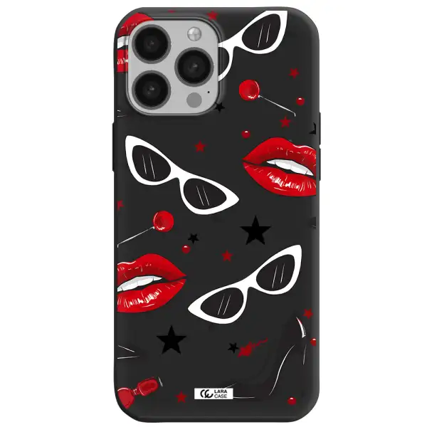 Red Lips Apple iPhone 13 Pro Silicone black Case