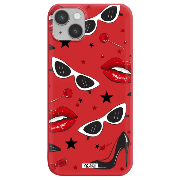 Red Lips Apple iPhone 14 plus Silicone Imperial Red Case
