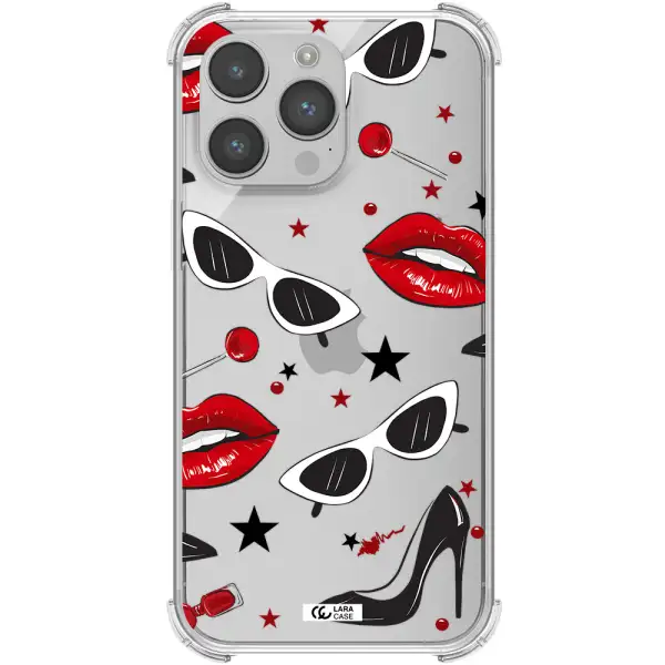 Red Lips Apple iPhone 14 pro Clear PC Case