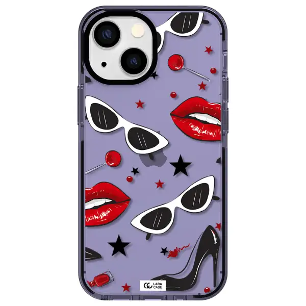 Red Lips Apple iPhone 15 impact Lilac Case