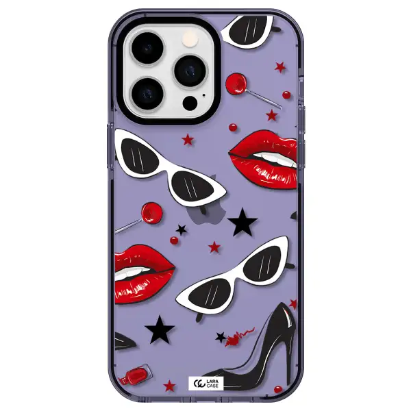 Red Lips Apple iPhone 15 Pro Max impact Lilac Case